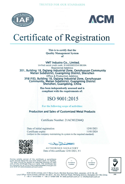 VMT ISO 9001:2015