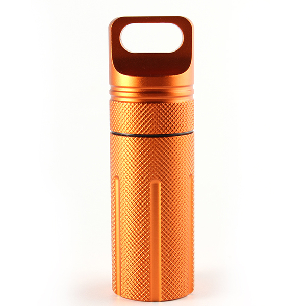 Custom Orange CNC Waterproof EDC Pill Bottle