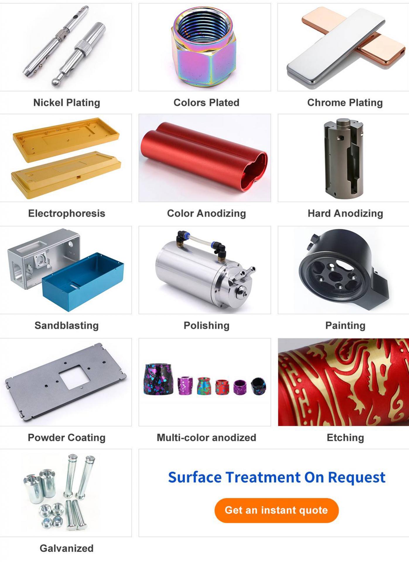 CNC machining parts surface treatment services