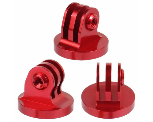 Custom CNC red Gopro Tripod Mount Adapter Machining