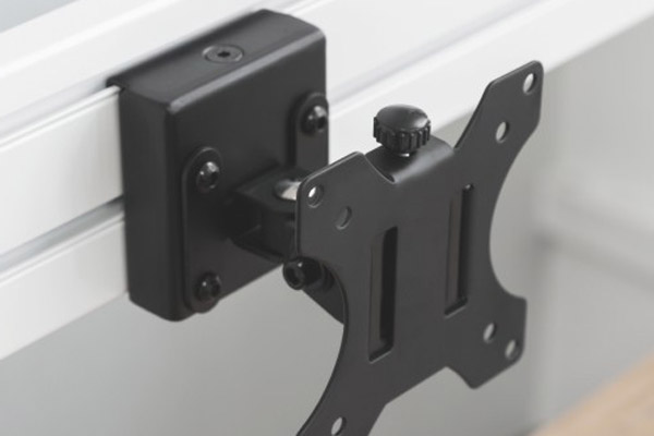 Custom CNC Aluminum Dual Pivot Electronics Monitor Arm for Slat Wall Mount Machining