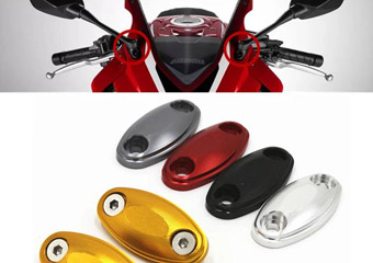 Custom CNC Aluminum Motorcycle Rearview Mirror Base Surface Treatment