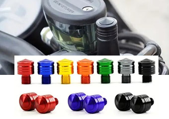 Custom CNC Aluminum Motorcycle Scooter Rearview Mirror Seat Screw Bolt Decorative Cap Surface Treatment