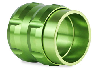 Green anodized CNC turned parts