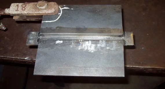 mechanical damage to weld plate