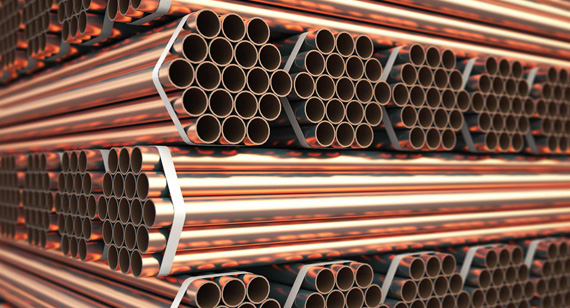 non ferrous copper or bronze pipes