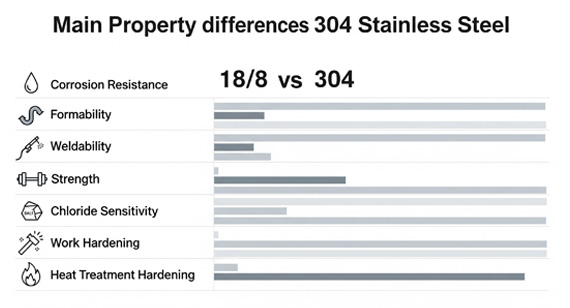 18-8 and 304 Stainless Steel Property Comparison
