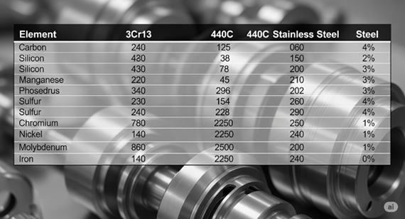 Chemical Composition of 3Cr13 Steel and 440C Stainless Steel