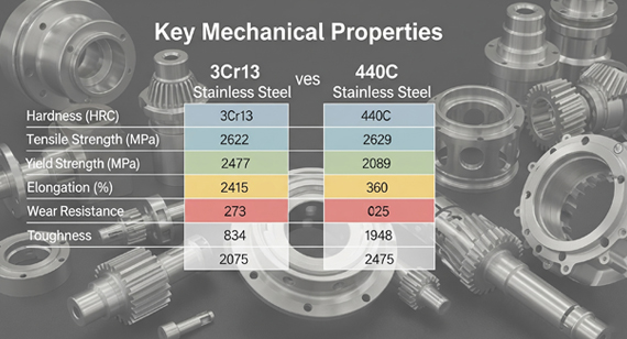 Mechanical Properties of 3Cr13 Steel vs. 440C Stainless Steel