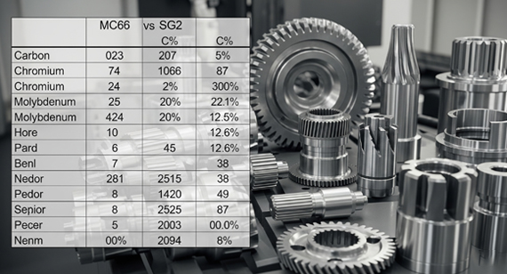 MC66 Steel vs. SG2 Steel Chemical Composition