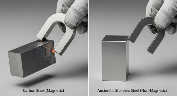 Carbon Steel Magnetic and Austenitic Stainless Steel Non Magnetic