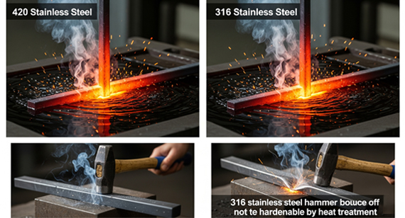 Heat Treatment of 420 Stainless Steel vs. 316 Stainless Steel