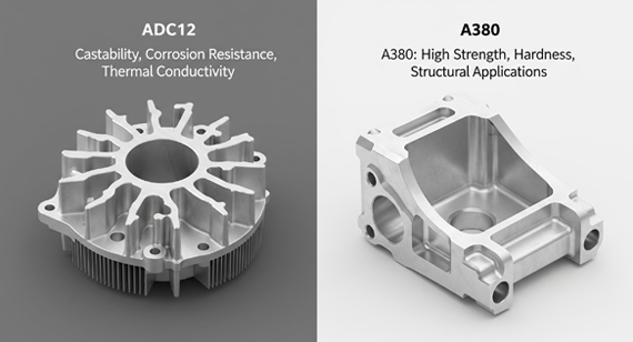 Characteristics of ADC12 aluminum and A380 aluminum parts