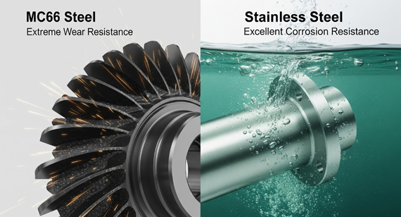 MC66 Steel vs. Stainless Steel characteristic