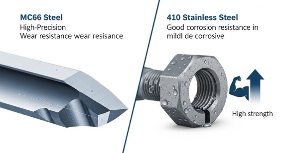 MC66 Steel vs. 410 Stainless Steel characteristic
