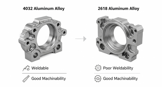 4032 Aluminum Alloy vs. 2618 Aluminum Alloy Machinability and Weldability