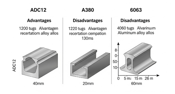 ADC12 Aluminum, A380 Aluminum, and 6063 Aluminum Advantages and Disadvantages