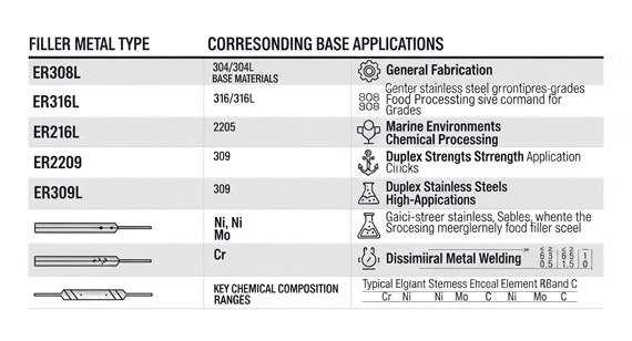 Stainless steel filler metal types Stainless steel filler metal types