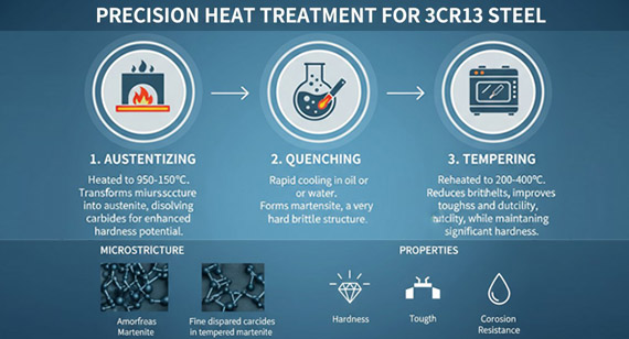 3CR13 Steel Precision Heat Treatment Key Stages