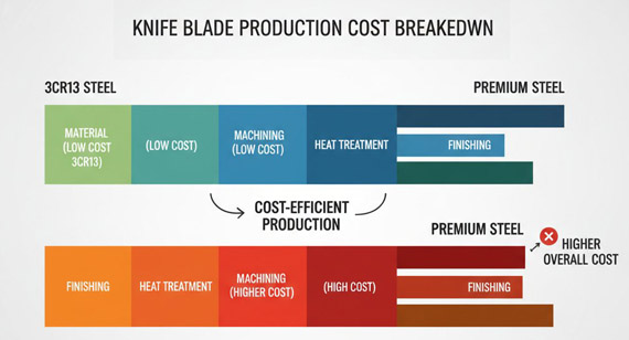 knife blade production cost breakedwn