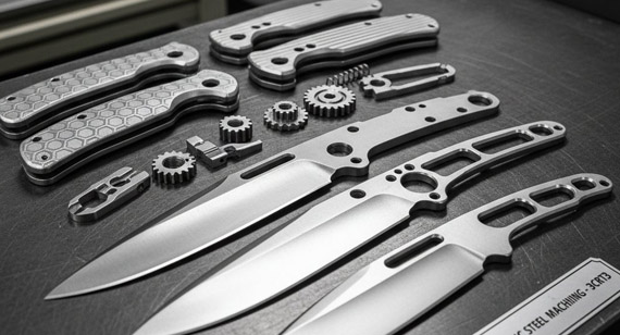 High-precision 3CR13 steel CNC machined parts (blade blanks, blades, folding blades, handles, and small, complex internal components of folding knives)