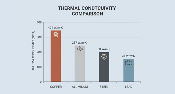 4 metal (lead, copper, aluminum and steel) thermal conductivity comparison 4 metal (lead, copper, aluminum and steel) thermal conductivity comparison
