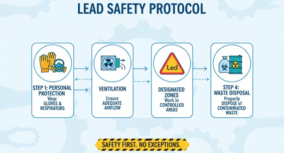 lead handling safety protocol infographic lead handling safety protocol infographic