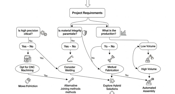 CNC machining manufacturing process project requirements decision tree flowchart CNC machining manufacturing process project requirements decision tree flowchart