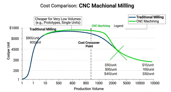 cnc machining vs traditional milling cost comparison infographic cnc machining vs traditional milling cost comparison infographic