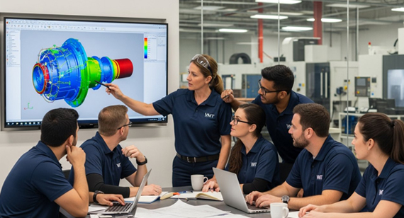 VMT's CNC machined parts service factory engineering team provides collaborative review of 3D CAD models and consultation services VMT's CNC machined parts service factory engineering team provides collaborative review of 3D CAD models and consultation services