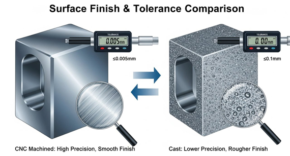 CNC Machining vs. Casting Parts Precision Surface Finishes and Tolerances CNC Machining vs. Casting Parts Precision Surface Finishes and Tolerances