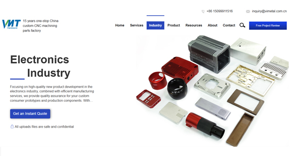VMT Electronic housings CNC Machining Parts Factory Website Image