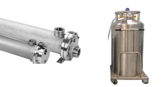 308 SS heat exchanger and liquid nitrogen storage tank