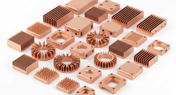 Custom Red Copper Heat Sink (Radiator) Parts