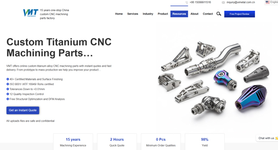Custom Titanium CNC Machining Parts Manufacturers in China VMT