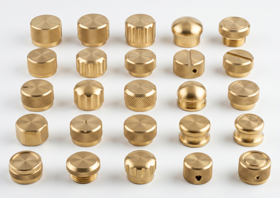 Custom Brass CNC Machined Knobs Custom Brass CNC Machined Knobs