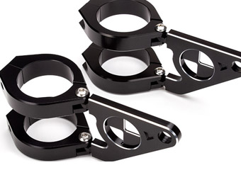 Custom CNC Machined Motorcycle Headlight Brackets Custom CNC Machined Motorcycle Headlight Brackets