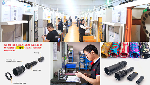 Custom CNC Machined Aluminum Flashlight Housing Custom CNC Machined Aluminum Flashlight Housing