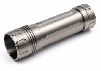 Brushing CNC Machined Flashlight Housings Brushing CNC Machined Flashlight Housings