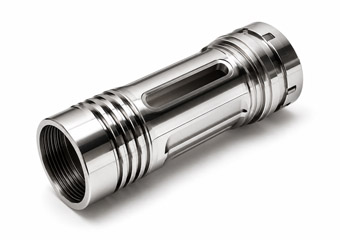 Polishing CNC Machined Flashlight Housings Polishing CNC Machined Flashlight Housings