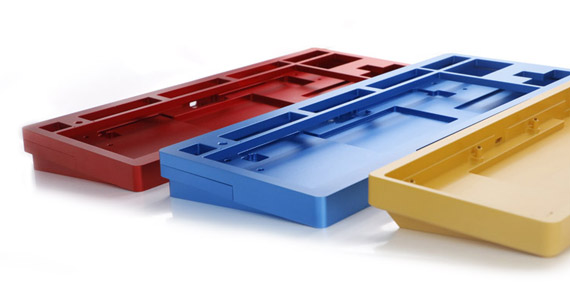 Blue Red Yellow Anodizing CNC Machined Keyboard Cases