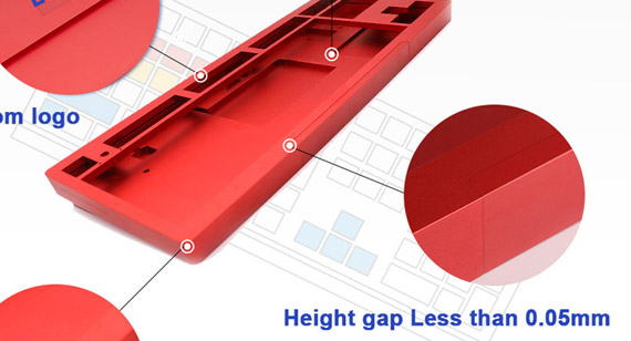 CNC Machined Mechanical Keyboard Case Shell Seams Height gap Less than 0.05mm