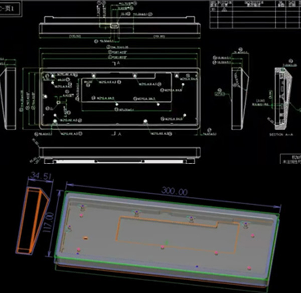 Custom CNC Machined Mechanical Keyboard Cases 2D 3D Drawing Design