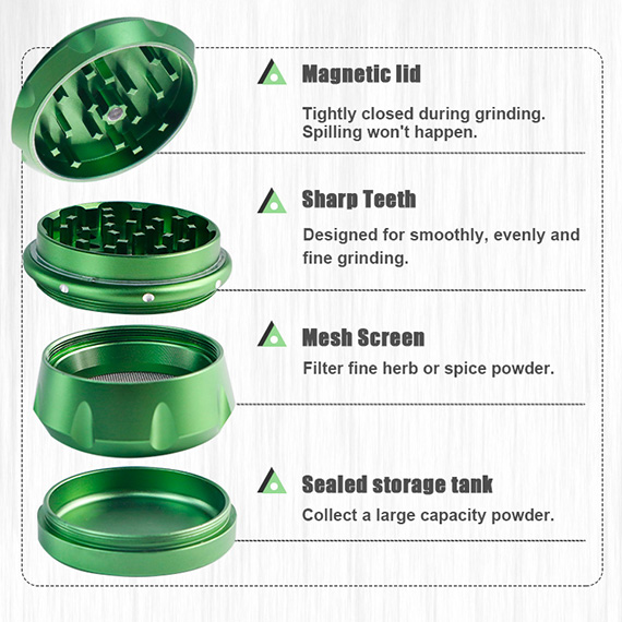 Custom Four-Piece Weed Herb Grinder Manufacturing Custom Four-Piece Weed Herb Grinder Manufacturing