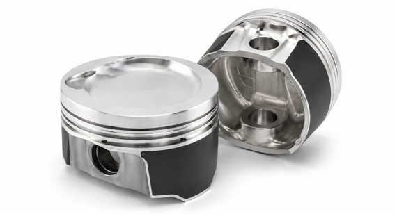 Custom CNC Machined Dished-Top Aluminum Automotive Pistons