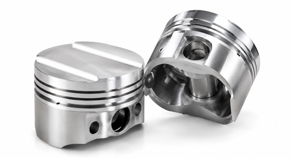 Custom CNC Machined Stepped-Crown Aluminum Automotive Pistons