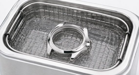 Ultrasonic Cleaning of a Polished Stainless Steel CNC Machined Watch Case