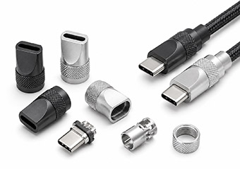 CNC-Machined Cable-End Housings Protect and Position USB-C Connector and Cable Xomponents 