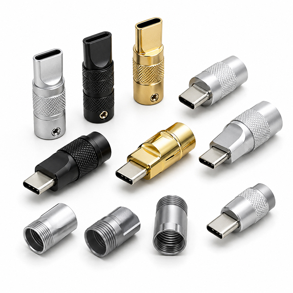 Custom CNC Machining Aluminum Stainless Steel Copper & Brass Titanium USB Type C Housing
