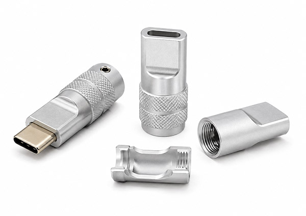 Custom CNC Aluminum USB-C Cable Housing for a Custom Electronics